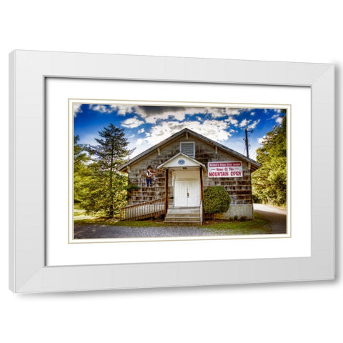 Mountain Opry White Modern Wood Framed Art Print with Double Matting by Lee, Rachel