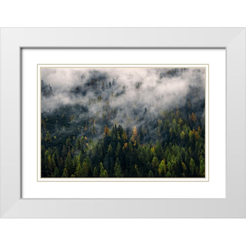 Mountain View 11 White Modern Wood Framed Art Print with Double Matting by Lee, Rachel