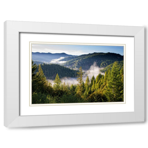 Mountain View 14 White Modern Wood Framed Art Print with Double Matting by Lee, Rachel