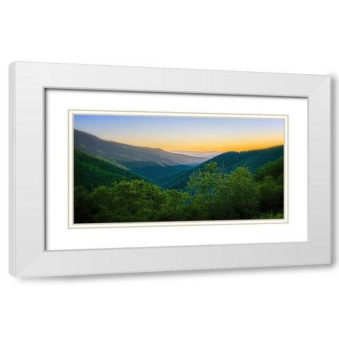 Mountain View 16 White Modern Wood Framed Art Print with Double Matting by Lee, Rachel