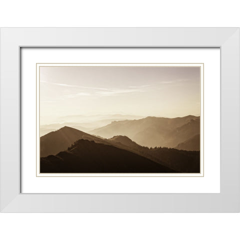 Mountain View 17 Soft Color White Modern Wood Framed Art Print with Double Matting by Lee, Rachel