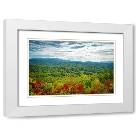 Mountain View 23 White Modern Wood Framed Art Print with Double Matting by Lee, Rachel