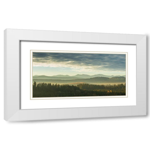 Mountain View 31 White Modern Wood Framed Art Print with Double Matting by Lee, Rachel