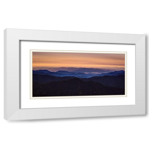 Mountain View 39 White Modern Wood Framed Art Print with Double Matting by Lee, Rachel