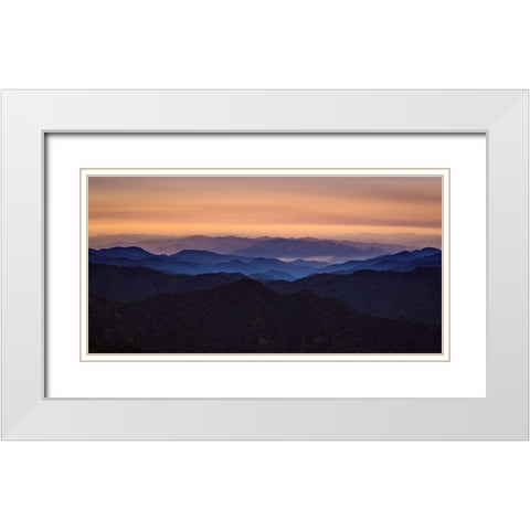 Mountain View 39 White Modern Wood Framed Art Print with Double Matting by Lee, Rachel