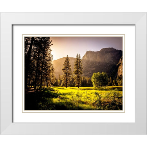 Mountain View 42 White Modern Wood Framed Art Print with Double Matting by Lee, Rachel