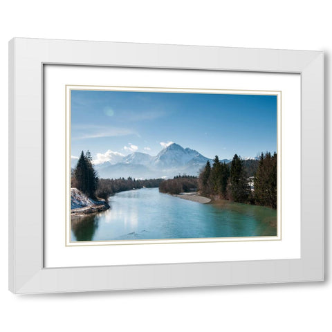 Mountain View 49 White Modern Wood Framed Art Print with Double Matting by Lee, Rachel