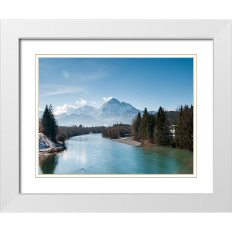 Mountain View 49 White Modern Wood Framed Art Print with Double Matting by Lee, Rachel