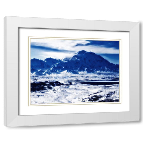 Mountain View 56 White Modern Wood Framed Art Print with Double Matting by Lee, Rachel
