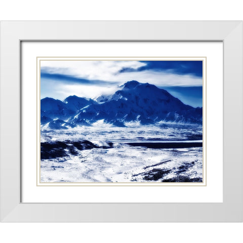 Mountain View 56 White Modern Wood Framed Art Print with Double Matting by Lee, Rachel