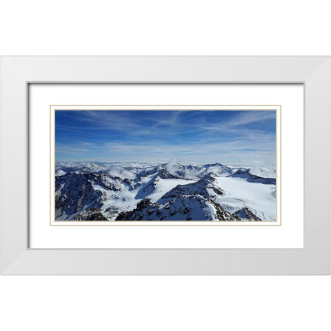 Mountain View 60 White Modern Wood Framed Art Print with Double Matting by Lee, Rachel