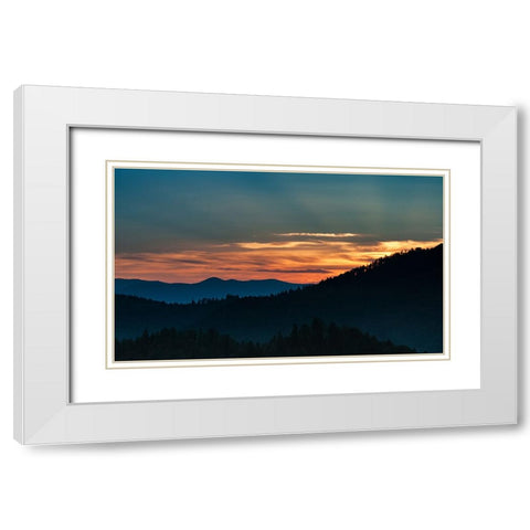 Mountain View 62 White Modern Wood Framed Art Print with Double Matting by Lee, Rachel
