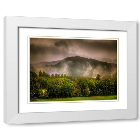 Mountain View 66 White Modern Wood Framed Art Print with Double Matting by Lee, Rachel