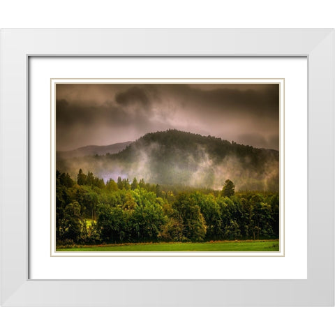 Mountain View 66 White Modern Wood Framed Art Print with Double Matting by Lee, Rachel
