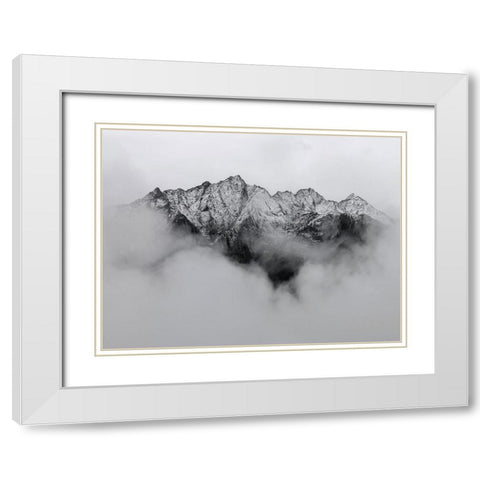 Mountain View 68 White Modern Wood Framed Art Print with Double Matting by Lee, Rachel