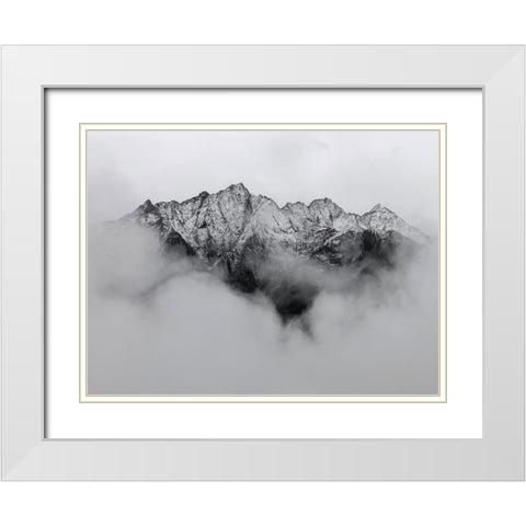 Mountain View 68 White Modern Wood Framed Art Print with Double Matting by Lee, Rachel