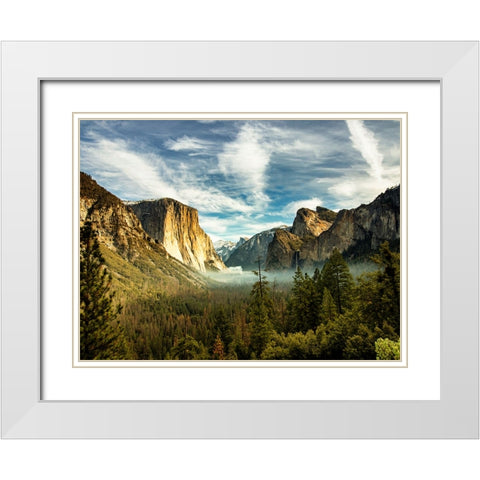 Mountain View 69 White Modern Wood Framed Art Print with Double Matting by Lee, Rachel