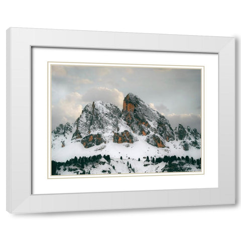 Mountain View 70 White Modern Wood Framed Art Print with Double Matting by Lee, Rachel