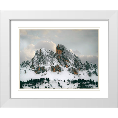 Mountain View 70 White Modern Wood Framed Art Print with Double Matting by Lee, Rachel