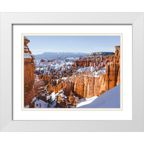 Mountain View 71 White Modern Wood Framed Art Print with Double Matting by Lee, Rachel