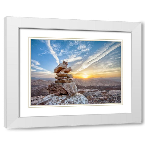 Mountain View 74 White Modern Wood Framed Art Print with Double Matting by Lee, Rachel