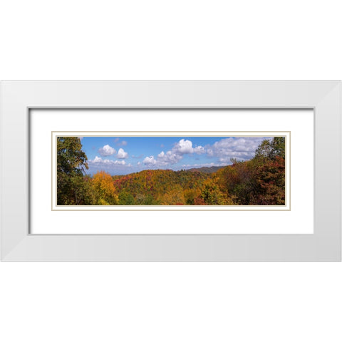 NC Fall Mountains 3 White Modern Wood Framed Art Print with Double Matting by Lee, Rachel