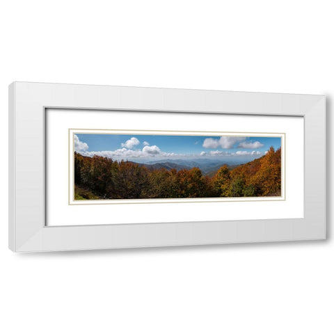 NC Fall Mountains 4 White Modern Wood Framed Art Print with Double Matting by Lee, Rachel