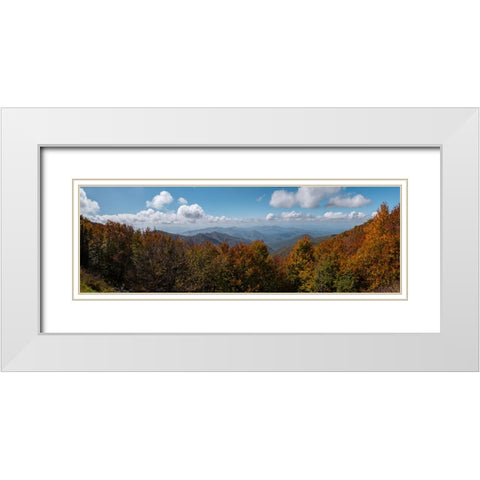 NC Fall Mountains 4 White Modern Wood Framed Art Print with Double Matting by Lee, Rachel
