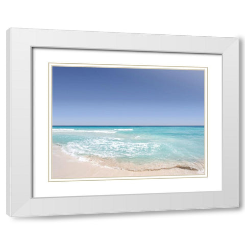 Ocean 12 White Modern Wood Framed Art Print with Double Matting by Lee, Rachel