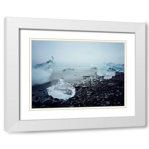 Ocean 17 White Modern Wood Framed Art Print with Double Matting by Lee, Rachel