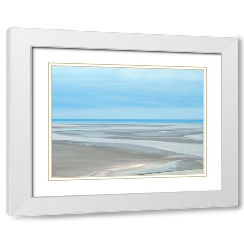 Ocean 19 White Modern Wood Framed Art Print with Double Matting by Lee, Rachel
