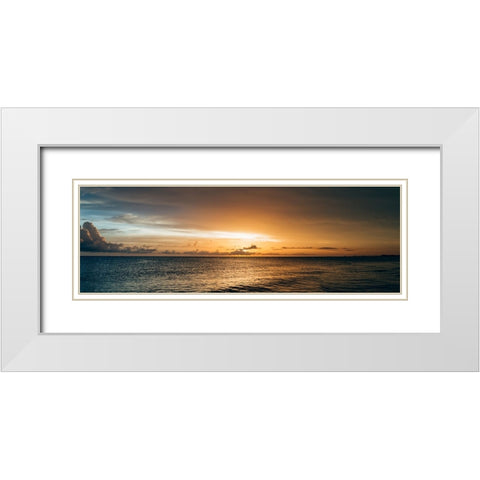 Ocean 21 White Modern Wood Framed Art Print with Double Matting by Lee, Rachel