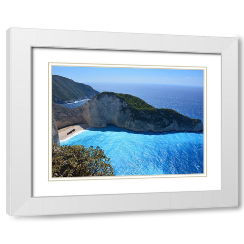 Ocean 39 White Modern Wood Framed Art Print with Double Matting by Lee, Rachel