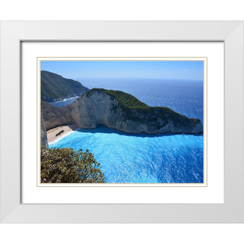 Ocean 39 White Modern Wood Framed Art Print with Double Matting by Lee, Rachel