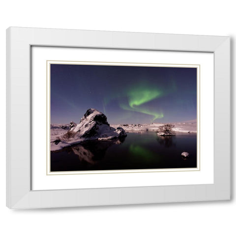 Ocean 40 White Modern Wood Framed Art Print with Double Matting by Lee, Rachel