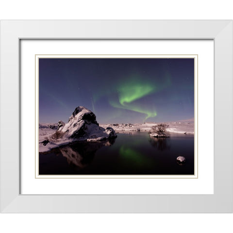 Ocean 40 White Modern Wood Framed Art Print with Double Matting by Lee, Rachel