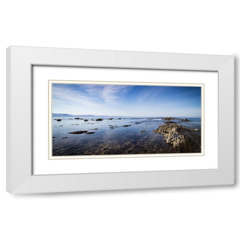 Ocean 47 White Modern Wood Framed Art Print with Double Matting by Lee, Rachel