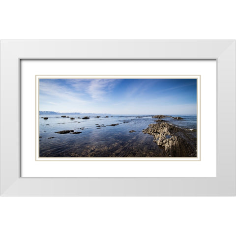 Ocean 47 White Modern Wood Framed Art Print with Double Matting by Lee, Rachel