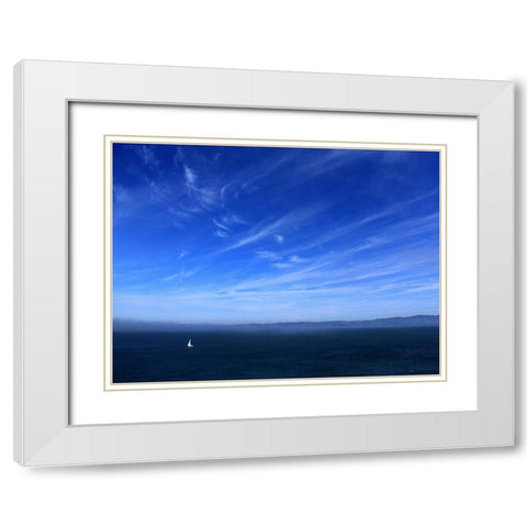 Ocean 51 White Modern Wood Framed Art Print with Double Matting by Lee, Rachel