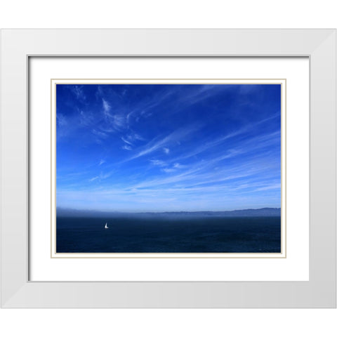 Ocean 51 White Modern Wood Framed Art Print with Double Matting by Lee, Rachel