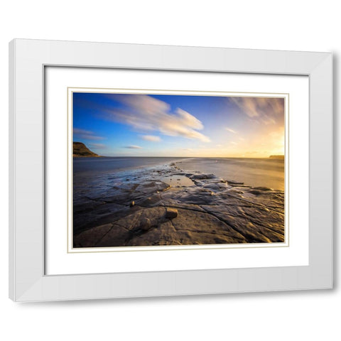 Ocean 55 White Modern Wood Framed Art Print with Double Matting by Lee, Rachel