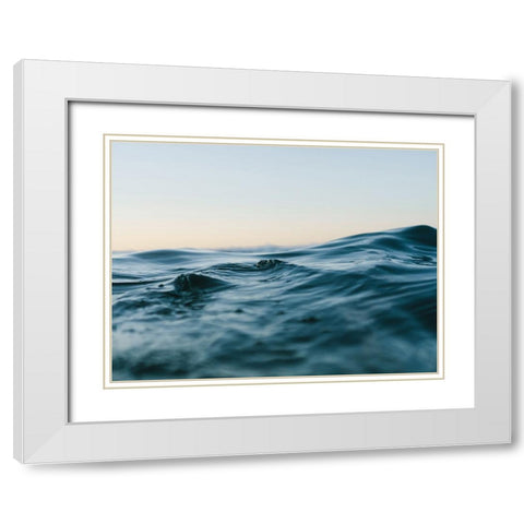 Ocean 60 White Modern Wood Framed Art Print with Double Matting by Lee, Rachel