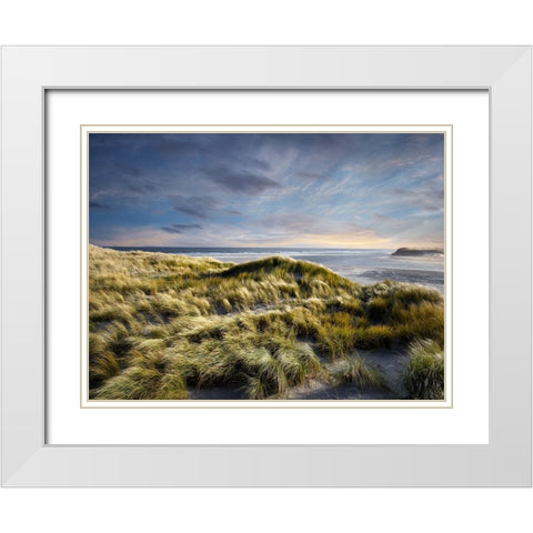 Ocean 62 White Modern Wood Framed Art Print with Double Matting by Lee, Rachel
