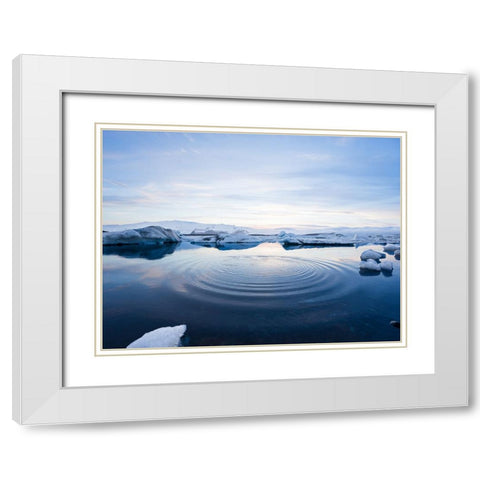 Ocean 7 White Modern Wood Framed Art Print with Double Matting by Lee, Rachel