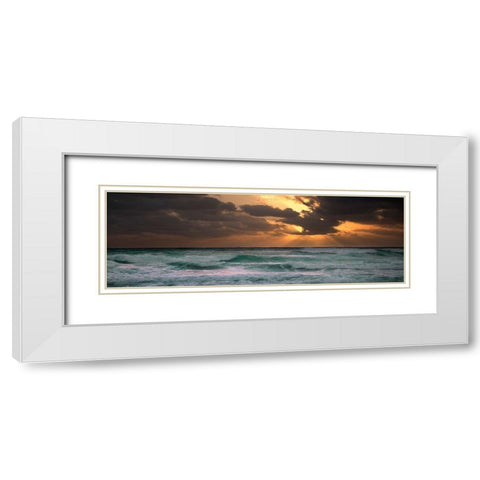 Ocean 9 White Modern Wood Framed Art Print with Double Matting by Lee, Rachel