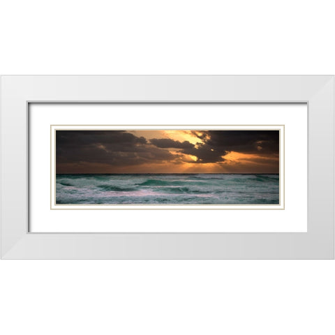 Ocean 9 White Modern Wood Framed Art Print with Double Matting by Lee, Rachel