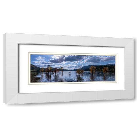 Ocoee Lake Pano White Modern Wood Framed Art Print with Double Matting by Lee, Rachel
