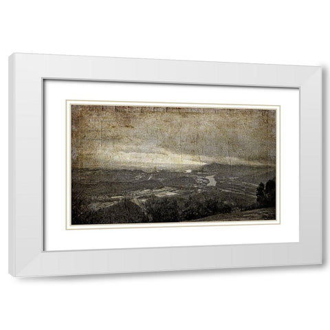 Old View From Signal Crackle White Modern Wood Framed Art Print with Double Matting by Lee, Rachel