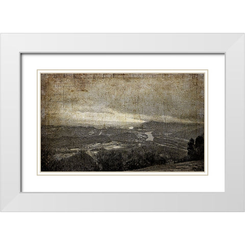 Old View From Signal Crackle White Modern Wood Framed Art Print with Double Matting by Lee, Rachel
