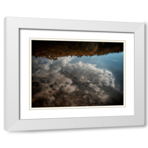 On Golden Pond White Modern Wood Framed Art Print with Double Matting by Lee, Rachel